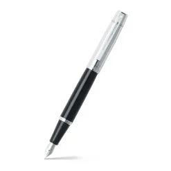 Sheaffer 300 9314 Black and Chrome Fountain Pen With Chrome Cap