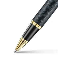 Sheaffer 300 ENGRAVED MATT BLACK BARREL AND SHINY CHROME GOLD TRIM RB