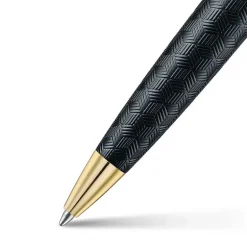 Sheaffer 300 ENGRAVED MATT BLACK BARREL AND SHINY CHROME CAP PVD GOLD TRIMS BP