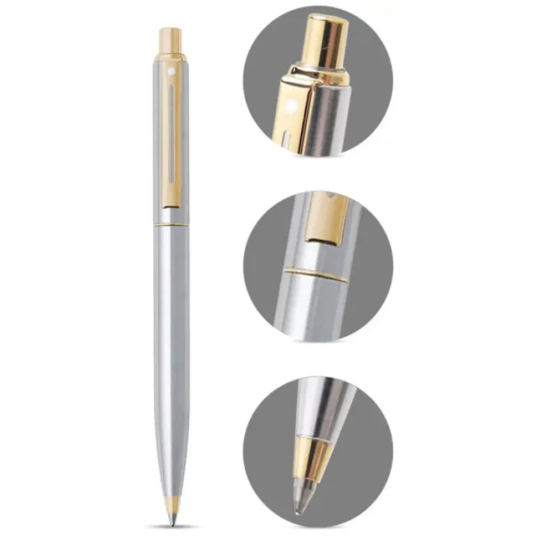 Sheaffer Sentinel 325 Brushed Chrome Ballpoint pen with Gold Tone Trim