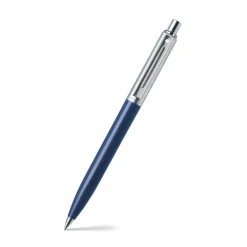 Sheaffer Sentinel Blue and Chrome Ballpoint Pen With Chrome Trims