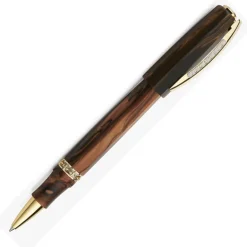 Visconti Medici Briarwood Yellow Gold Rollerball Pen | Altman Luggage