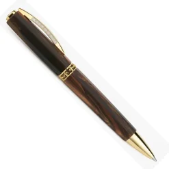Visconti Medici Briarwood Yellow Gold Ballpoint Pen | Altman Luggage