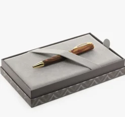 Visconti Medici Briarwood Yellow Gold Ballpoint Pen | Altman Luggage